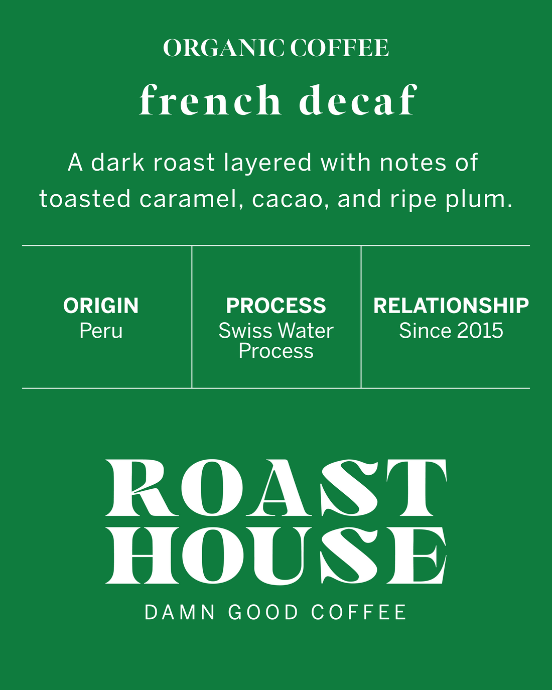 French Decaf, Swiss Water Process