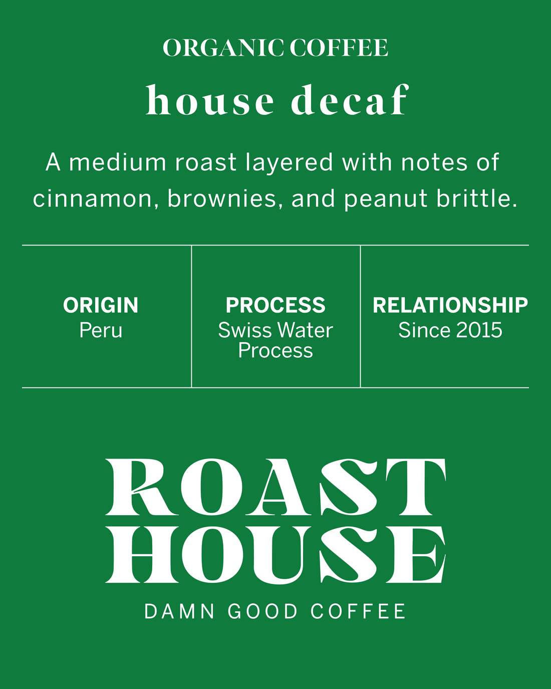 House Decaf, Swiss Water Process